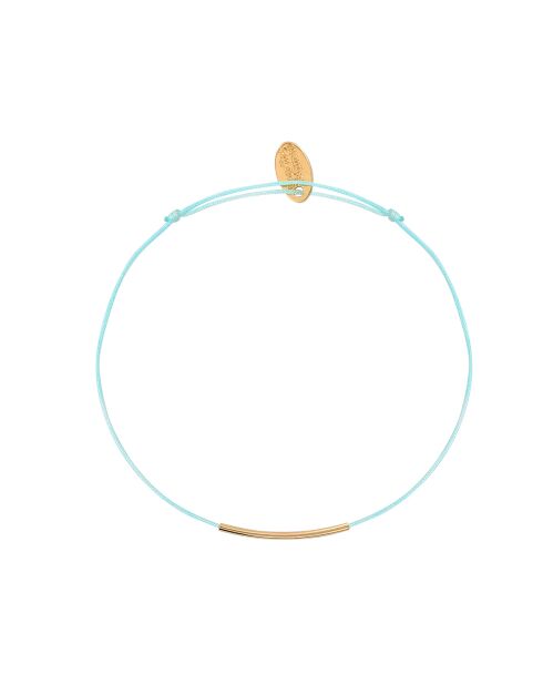 Fineline-Kordelarmband auf gefärbter Baumwollkordel und feinem Gold/Blaugold