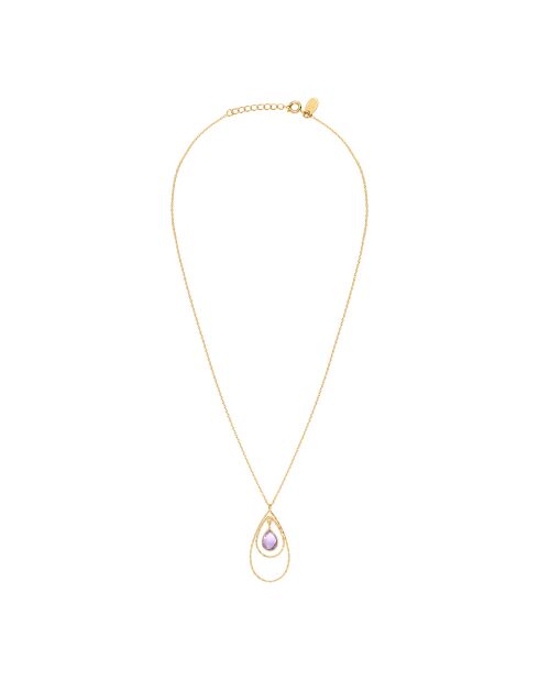 Selma goud/paarse fijne gouden ketting