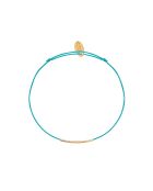 Fineline-Kordelarmband auf gefärbter Baumwollkordel und feinem Gold/Blaugold