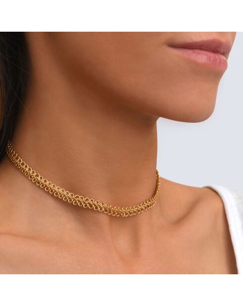 Collar tipo gargantilla de oro fino de los años 90