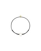 Goldenes/schwarzes Rundkordelarmband aus Feingold
