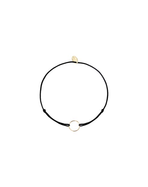 Goldenes/schwarzes Rundkordelarmband aus Feingold
