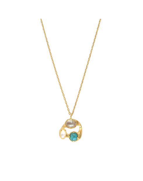 Halskette Cassandra aus Feingold/mehrfarbigem Gold