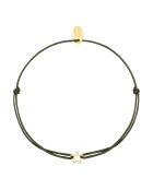 Goldenes/grünes Kordelarmband Hollow Star aus Feingold
