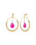 Solange goud/roze fijne gouden oorringen