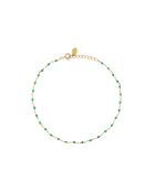 Chaîne de cheville Roxane à l’or fin doré/vert