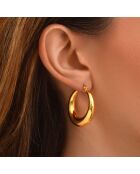 Boucles d'oreilles Créoles Greece en acier inoxydable dorées