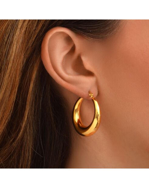 Boucles d'oreilles Créoles Greece en acier inoxydable dorées