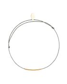 Fineline-Kordelarmband auf gefärbter Baumwollkordel und feinem Gold/Grüngold