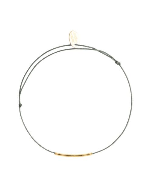 Fineline-Kordelarmband auf gefärbter Baumwollkordel und feinem Gold/Grüngold