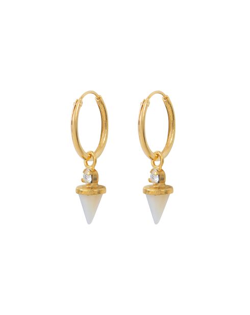 Sharp mini gouden goud/witte oorringen