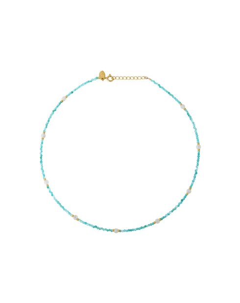 Amanté halsketting met fijn goud/blauw-witgoud