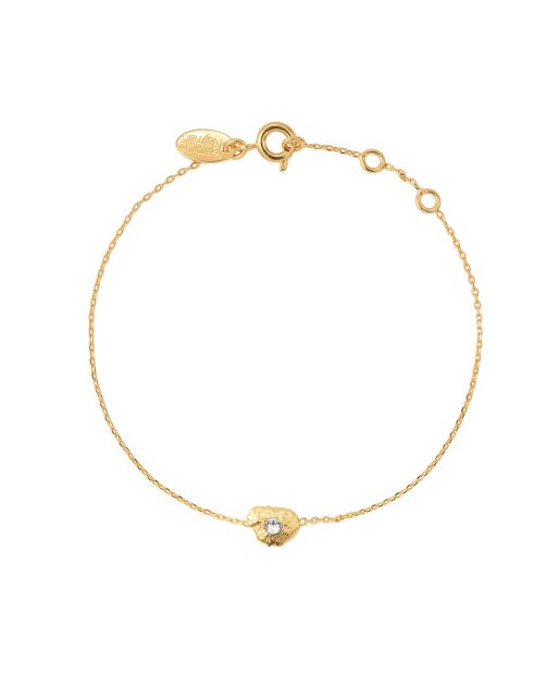 Elf goud/witte fijngouden armband