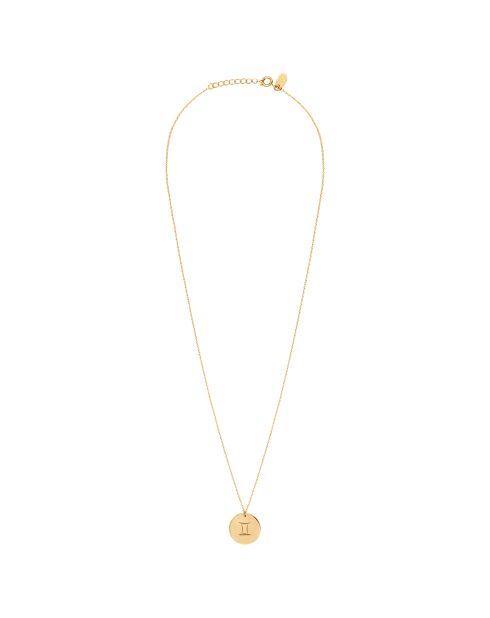 Halskette Gemini Galaxy aus Feingold, verziert mit goldenen Swarovski-Kristallen