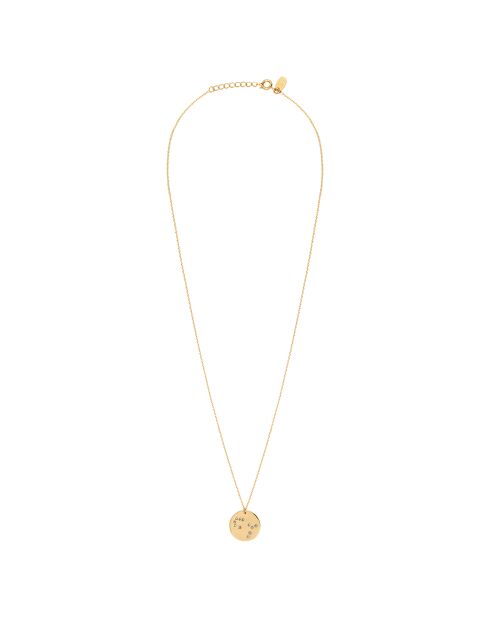 Halskette Gemini Galaxy aus Feingold, verziert mit goldenen Swarovski-Kristallen