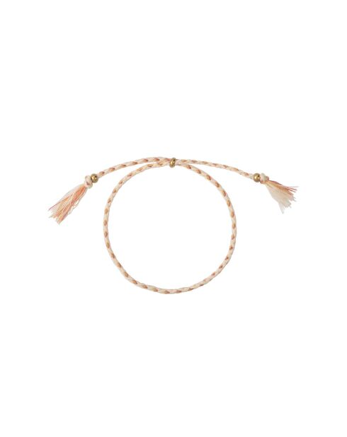 Bracelet cordon Isla en coton tressé beige