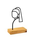 Objet décoratif Pearl en bois/noir - 24x8x17 cm
