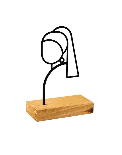 Objet décoratif Pearl en bois/noir - 24x8x17 cm