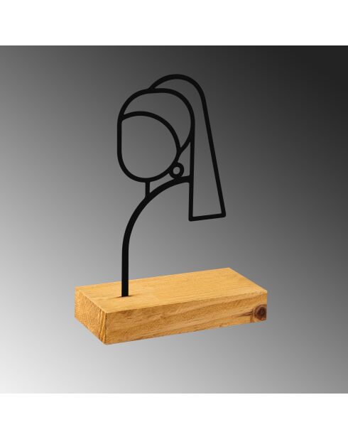 Objet décoratif Pearl en bois/noir - 24x8x17 cm