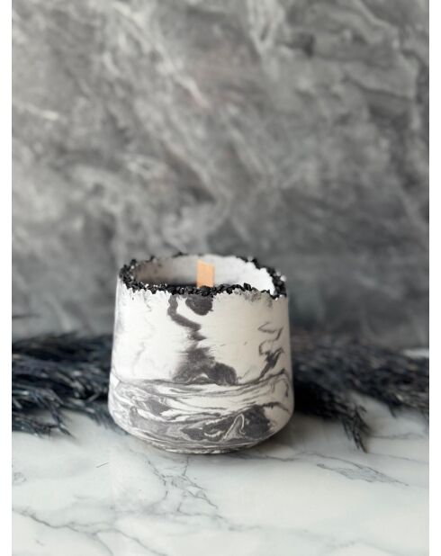 Vela Glamour Candle 7TM-2 gris/blanca, 7 x 10 x 7 cm