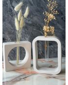 Glamour Candle 6ST Vasenset, 14 x 14 x 4 cm/4 x 11 x 11 cm, Grau/Weiß
