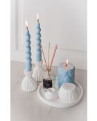 Vanilla Amberblauw/witte geurkaarsenset - 6 stuks