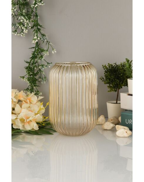 Vase Line D20B dorée - 10x20x10 cm