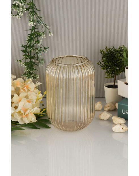 Vase Line D20B dorée - 10x20x10 cm