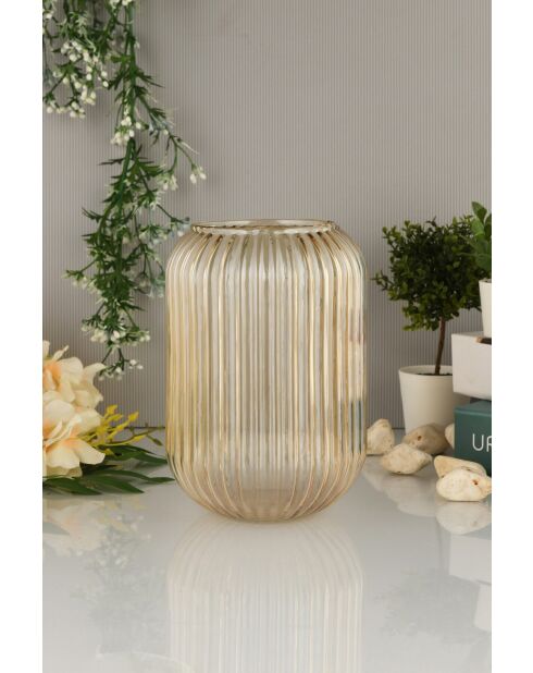 Vase Line D20B dorée - 10x20x10 cm