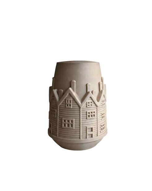 Vaso Winter House beige - H.20cm