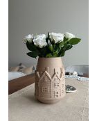 Vaso Winter House beige - H.20cm