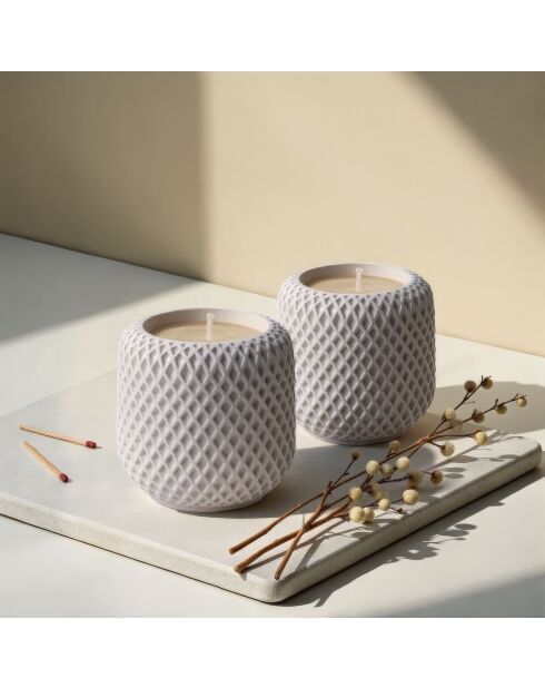 Set di candele bianche Hasır Mum - 2 pezzi