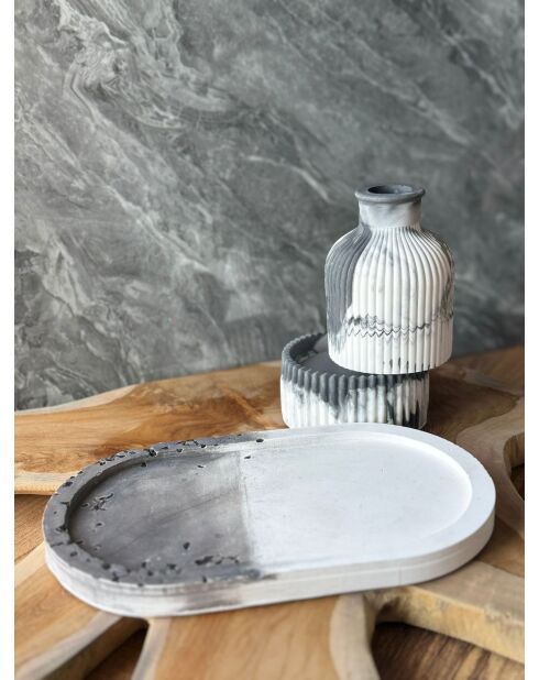 Glamour Candle 11ST grijs/witte kaarsenset - 3 stuks