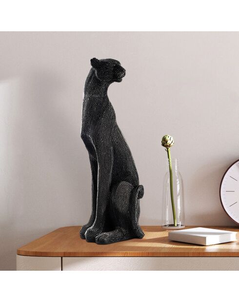 Objet décoratif Léopard noir - 15x15x45 cm