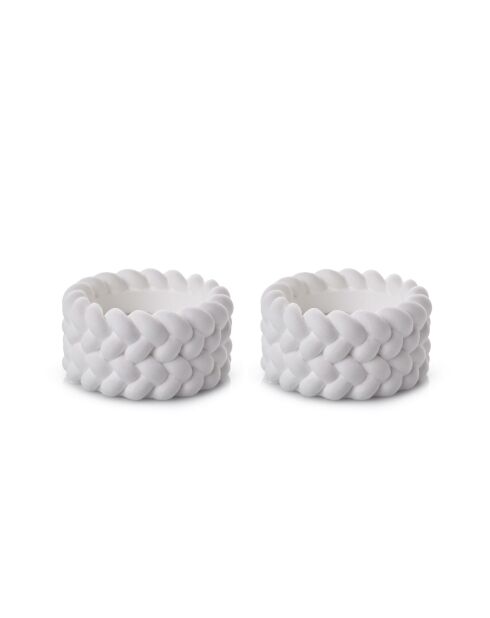 Hasır Sepet witte kaarsenset - 6 stuks