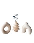 Glamour Candle 5ST Vasenset, 8 x 8 x 10 cm, beige