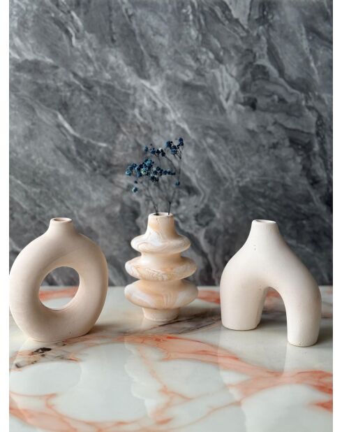 Glamour Candle 5ST Vasenset, 8 x 8 x 10 cm, beige