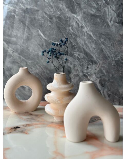 Glamour Candle 5ST Vasenset, 8 x 8 x 10 cm, beige