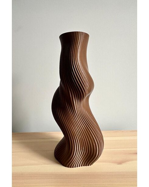Vase Decorative Wave brune - H.23cm