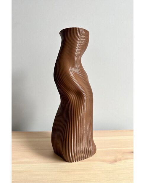 Vase Decorative Wave brune - H.23cm