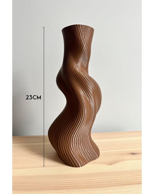 Vase Decorative Wave brune - H.23cm