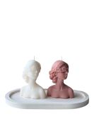 Glamour Candle 44ST Kerzenset rosa/weiß, 3-teilig