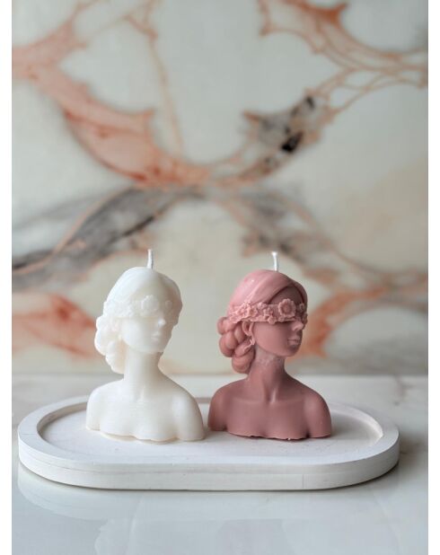 Glamour Candle 44ST roze/witte kaarsenset - 3 stuks