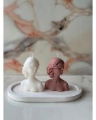 Glamour Candle 44ST Kerzenset rosa/weiß, 3-teilig