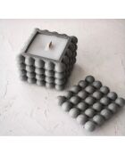 Graue Vanille-Duftkerze - 12x12 cm