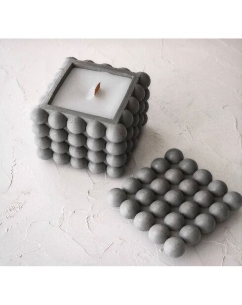 Candela profumata alla vaniglia grigia - 12x12 cm