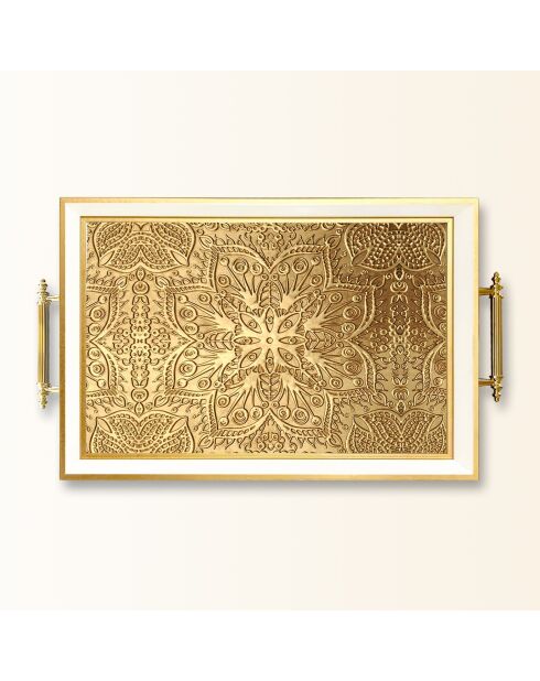 Plateau TPB9856 doré/blanc - 50x29x3,5 cm