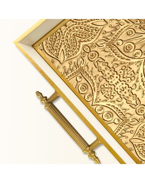 Plateau TPB9856 doré/blanc - 50x29x3,5 cm