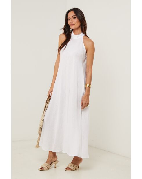 Robe 100% lin Thaïs blanche