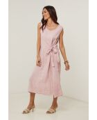 Robe 100% lin Zoé rose
